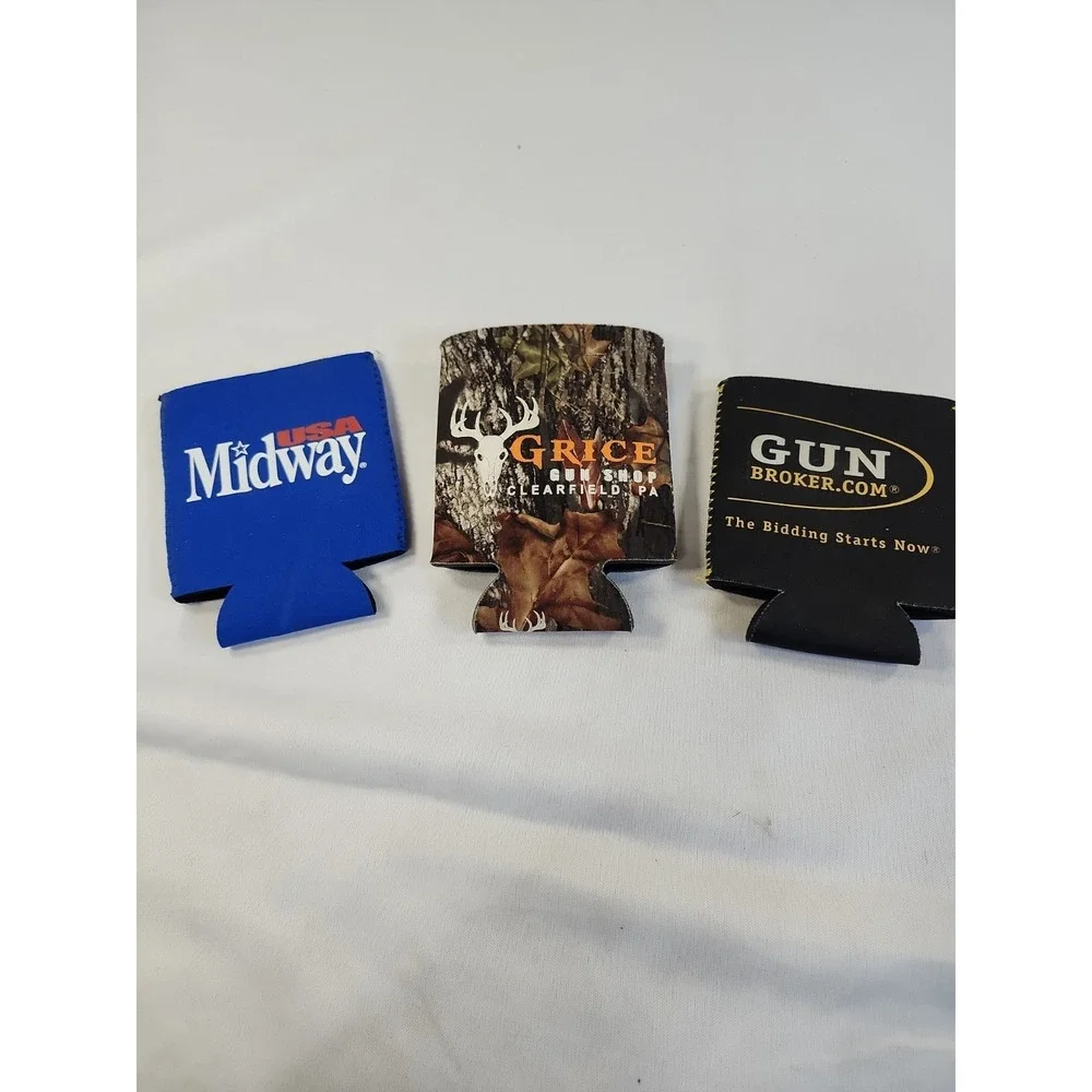 Lot Of Three Koozies Midway‎ USA Gun Broker Grice Gun Shop Camouflage